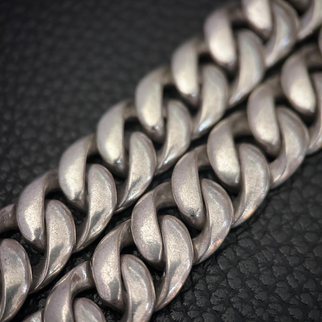 極太　ヴィンテージ チェーン ネックレス シルバー925 刻印あり