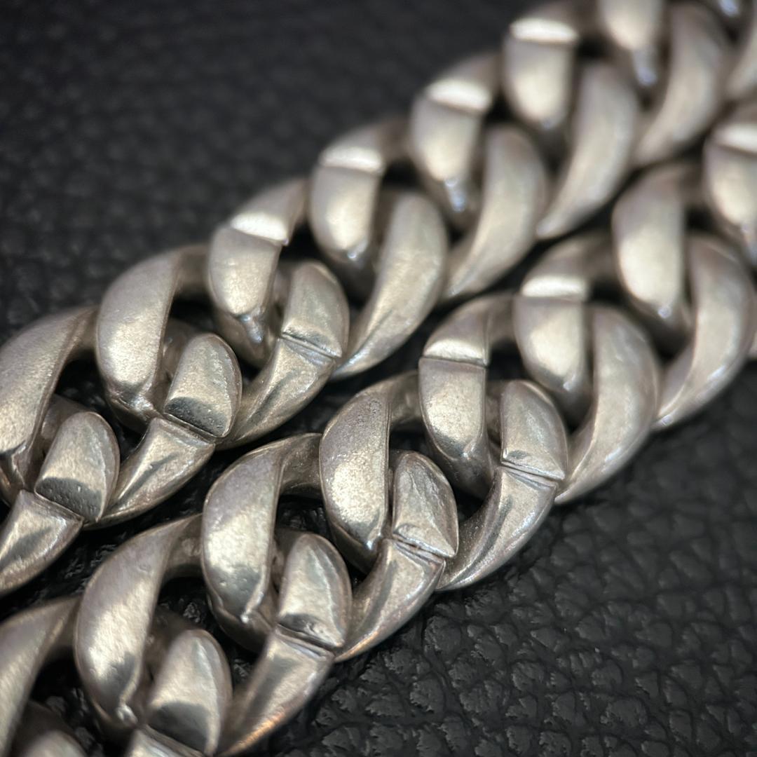 極太　ヴィンテージ チェーン ネックレス シルバー925 刻印あり