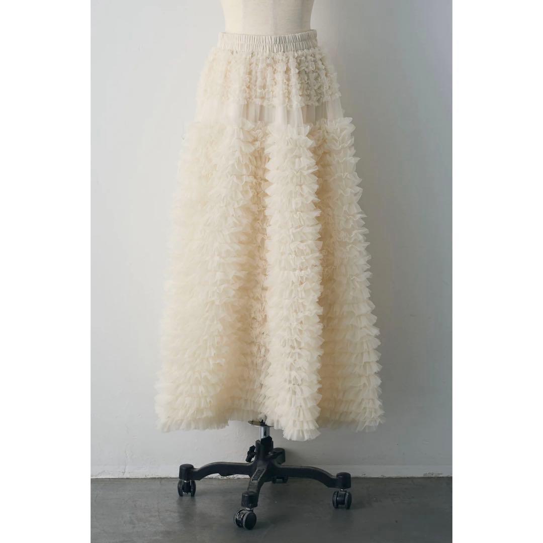 Frene ★ ホイップチュールティアードスカート アイボリー タグ付き