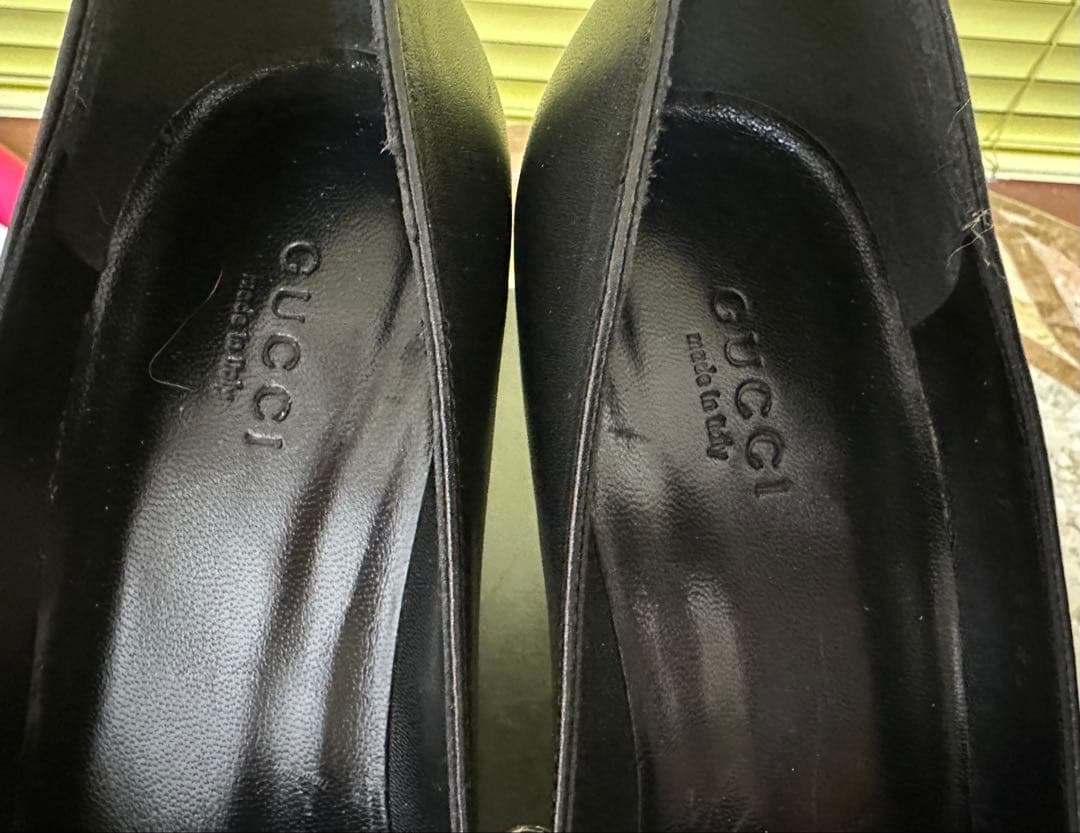 グッチ GUCCI パンプス ハイヒール ポインテッドトゥ ホースビット レザー