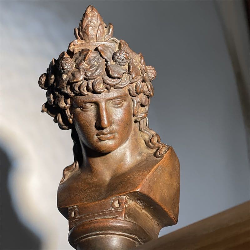 彫像 ディオニュソス 頭部 書架 玄関 美術デッサン教具 装飾品 工芸品 置物