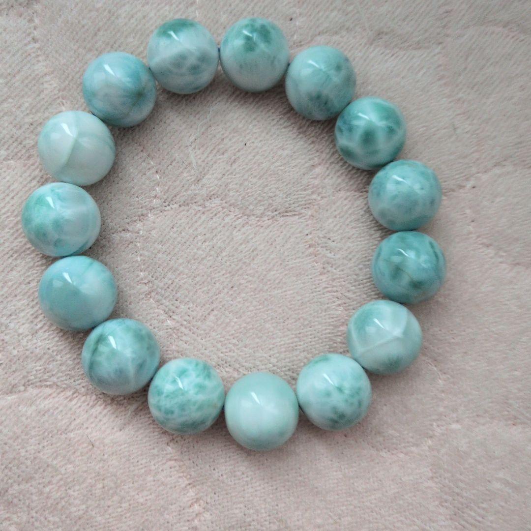 ラリマー天然石ブレスレット15ミリ