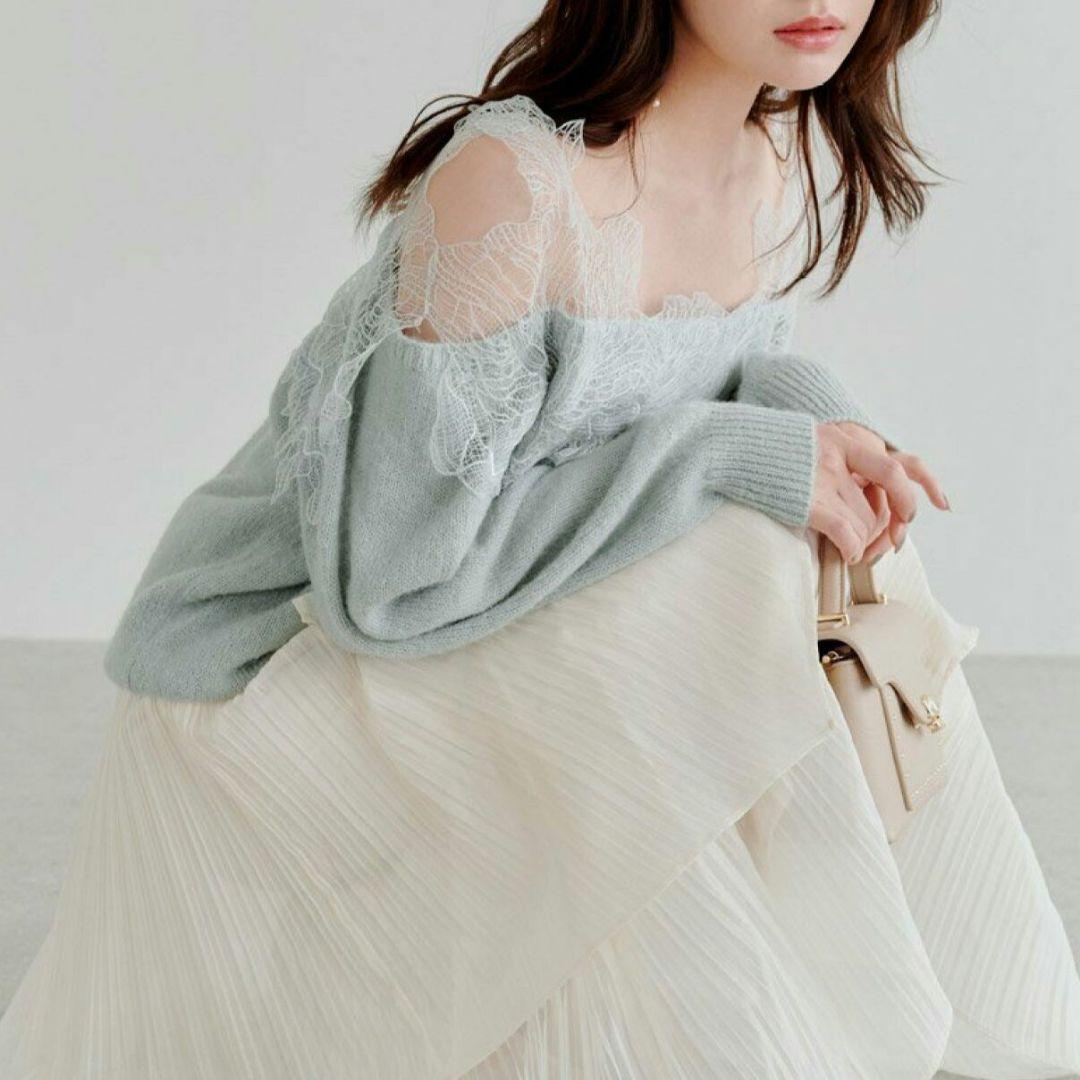 【2025AW今季新作】レーストリミングニットプルオーバー SNIDEL