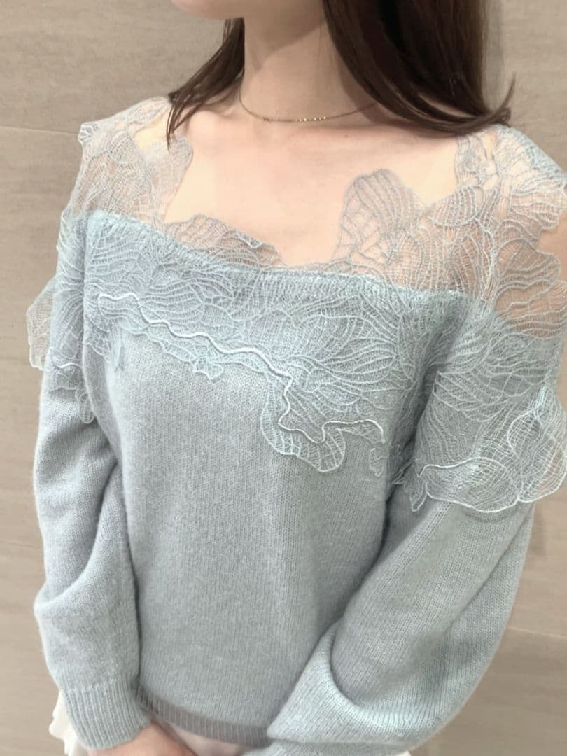 【2025AW今季新作】レーストリミングニットプルオーバー SNIDEL