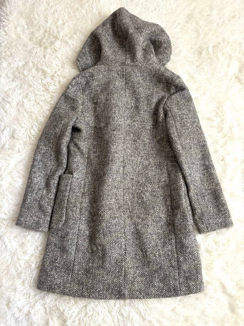 ラルフローレン　LAUREN ヘリンボーン柄 フード　コート　Lサイズ