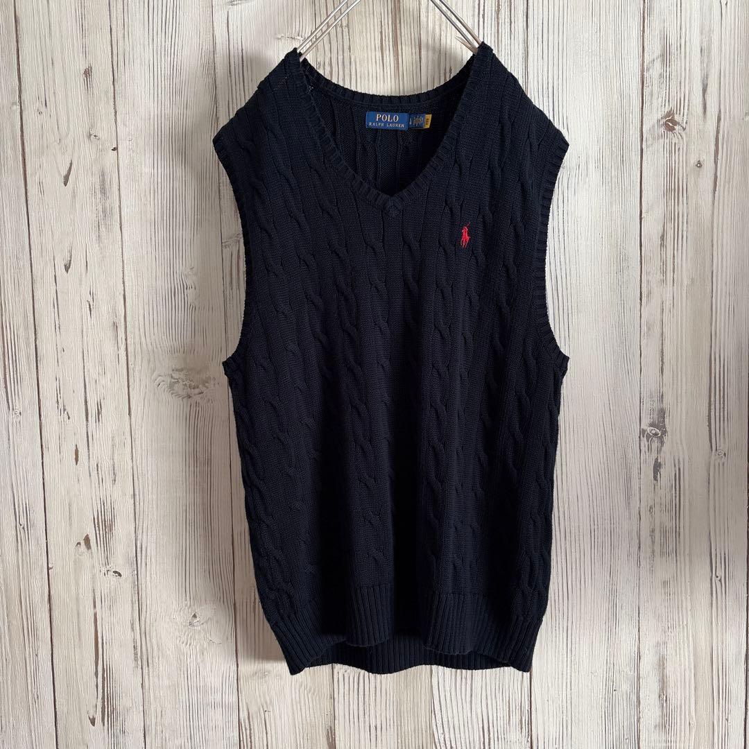 未使用に近い　メンズPOLO RALPH LAUREN ケーブルニットベストジレ