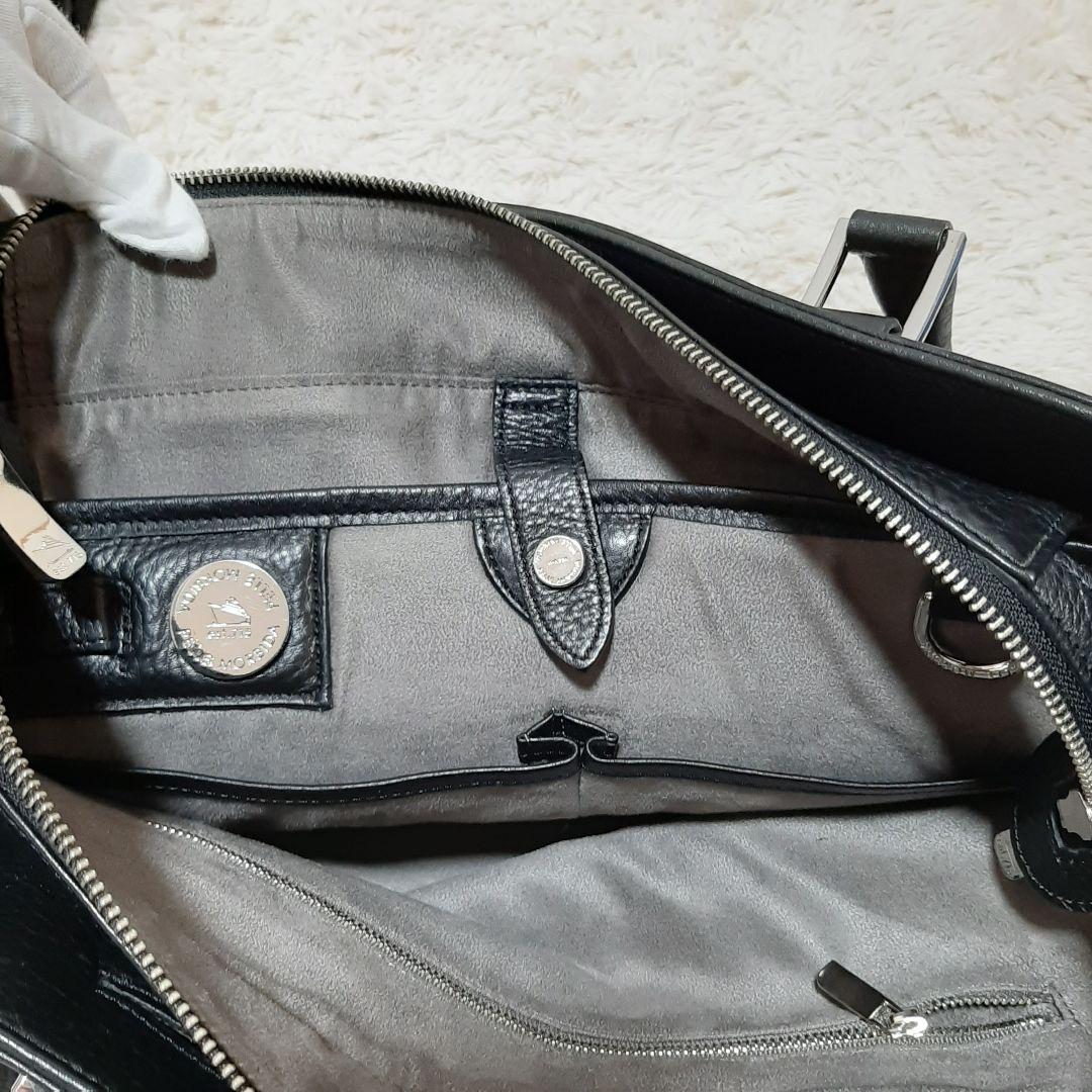 美品　pelle morbida ペッレモルビダ レザー　黒　2way バッグ