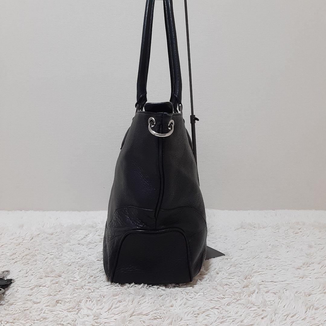 美品　pelle morbida ペッレモルビダ レザー　黒　2way バッグ