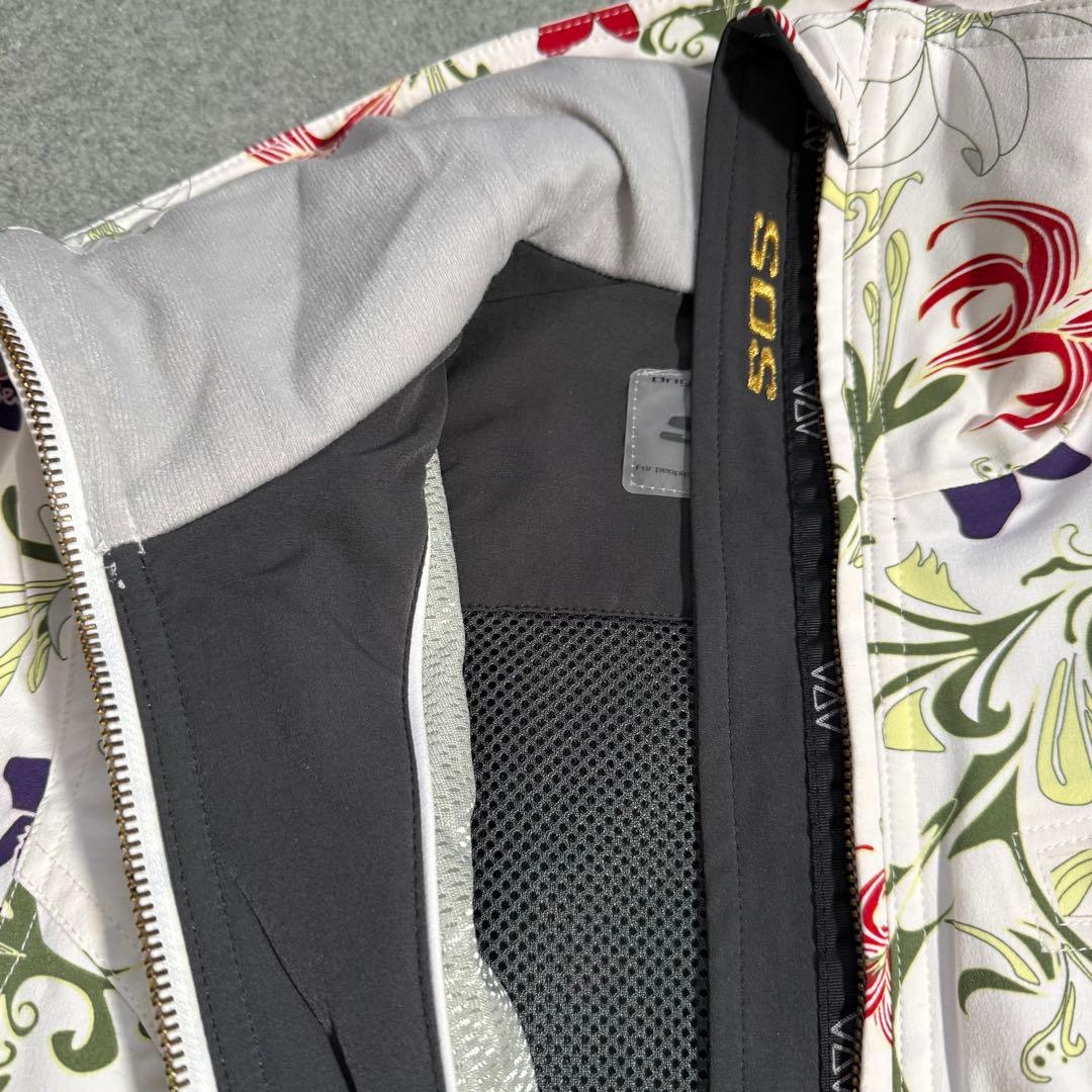 【未使用級】SOS スキーウェア つなぎ 花柄 38 レディース