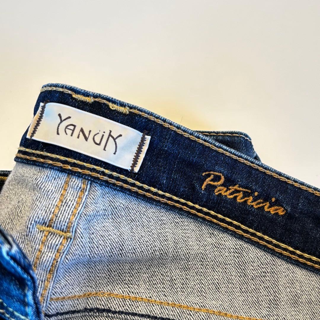美品☆YANUK ヤヌーク デニム　パトリシア　裏起毛　スリム　ブルー　送料無料