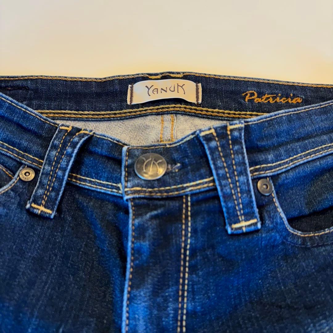美品☆YANUK ヤヌーク デニム　パトリシア　裏起毛　スリム　ブルー　送料無料