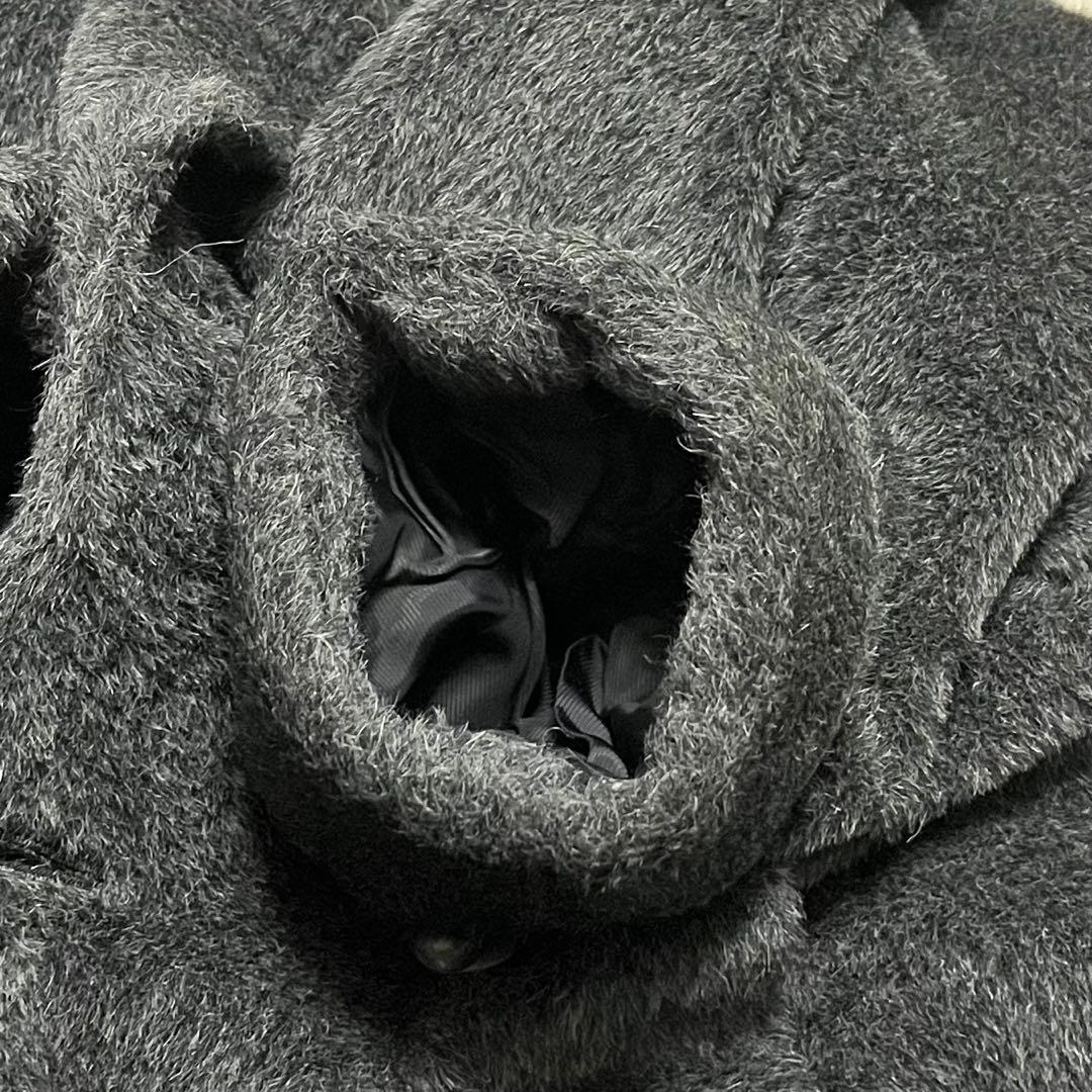 希少　日本製　アルパカ　マキシ丈　ロング　チェスターコート　ブラック