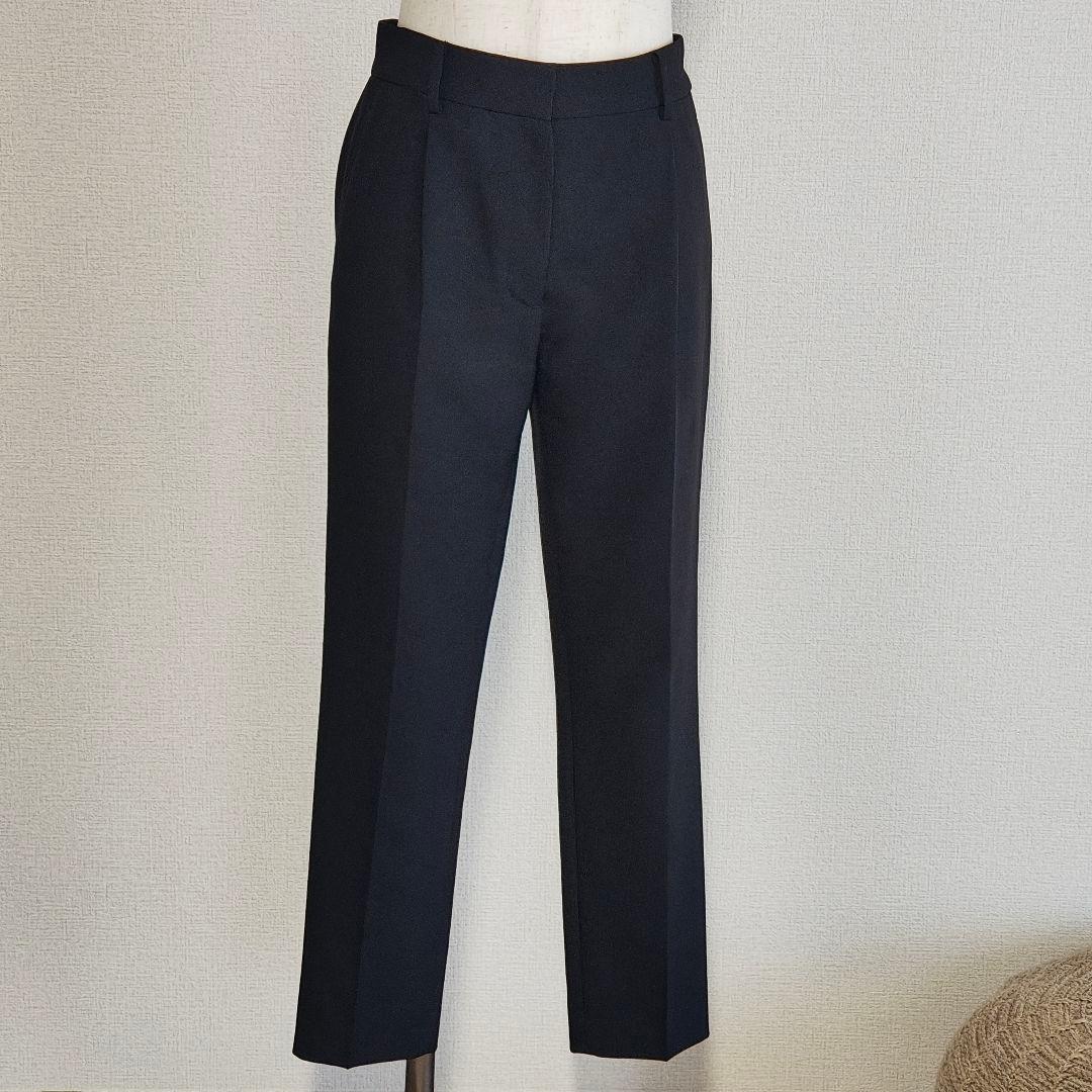 美品 PLST 洗濯可 ノーカラージャケット パンツ セットアップ スーツ 黒