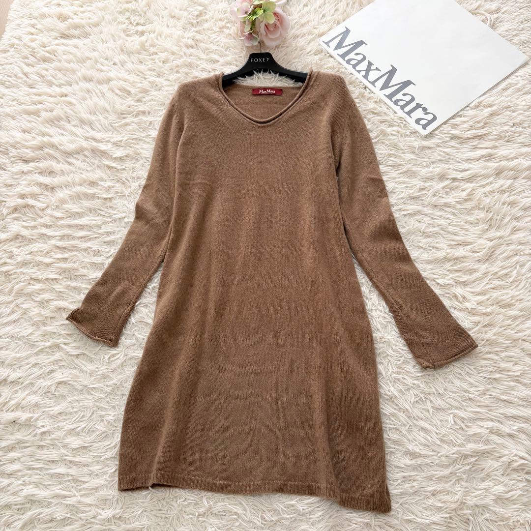 マックスマーラ　高級カシミヤ100%ロングニット　キャメル　M〜L相当