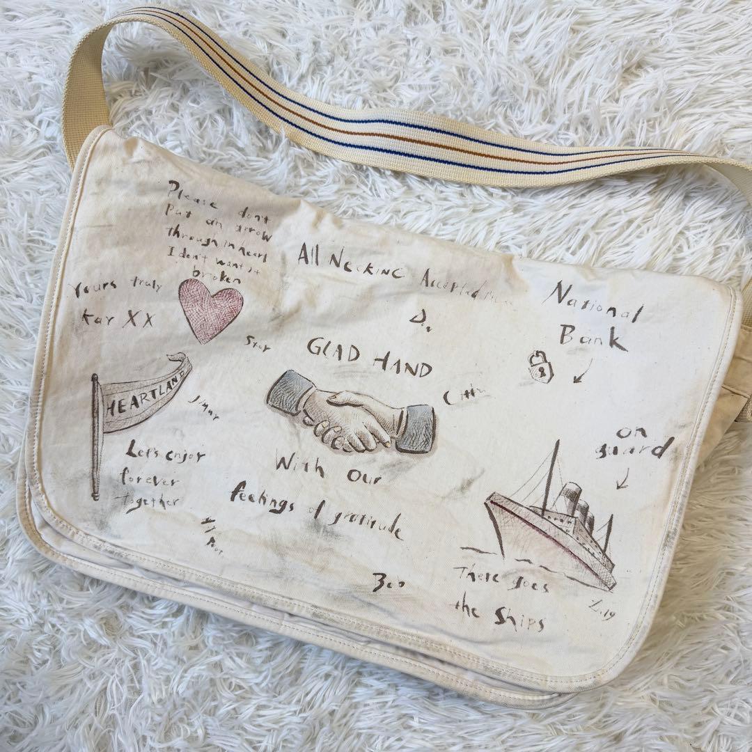 希少✨ グラッドハンド ハンドペイント ショルダーバッグ 大容量 A4可