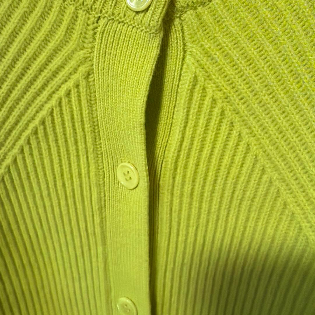 お値引きしました✨ドゥロワーリブ編みライムグリーンカーディガン