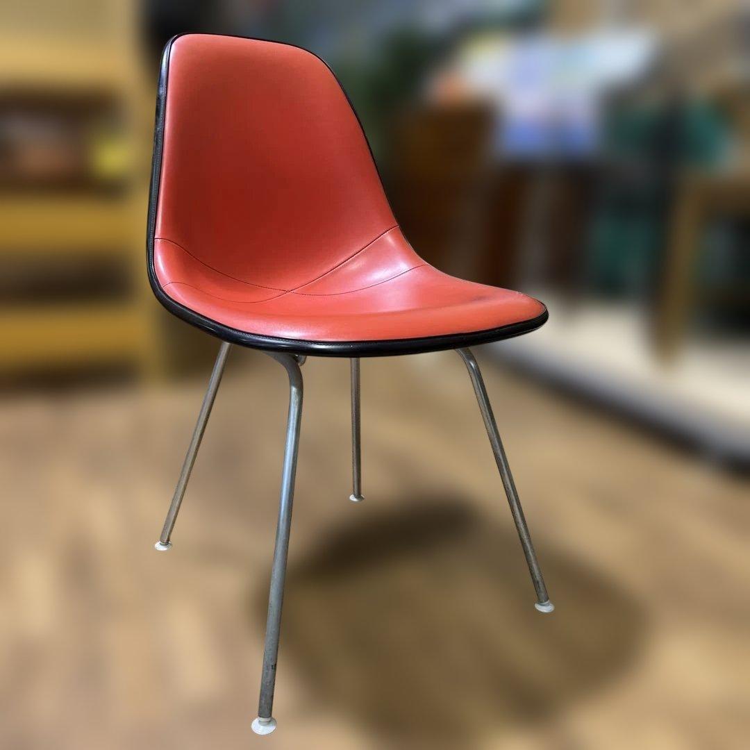 ハーマンミラー ヴィンテージ ナウガレザー サイドシェル チェア Hベース