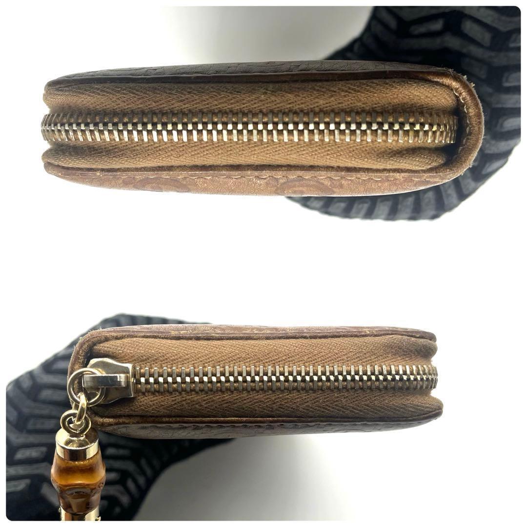 希少✨グッチ 長財布 ラウンドファスナー レオパード シマレザー GG ブラウン