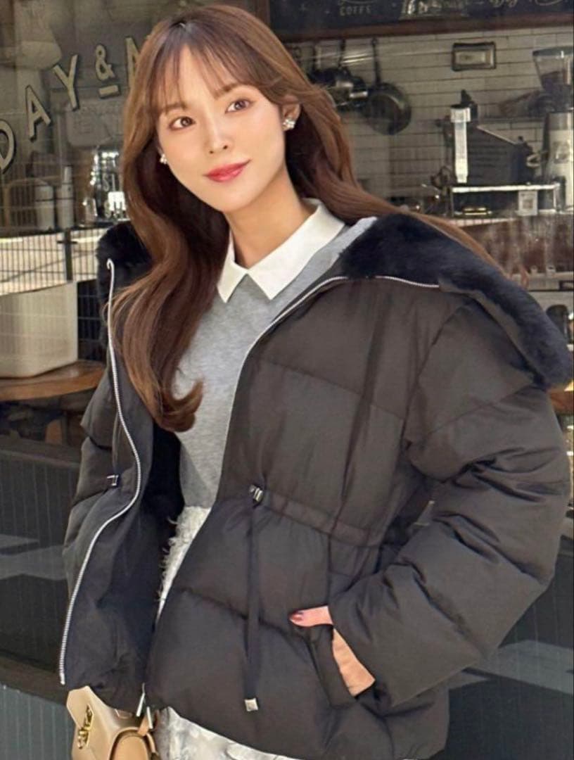 CELFORD セルフォード　ファー衿付き中綿コート　ブラック36