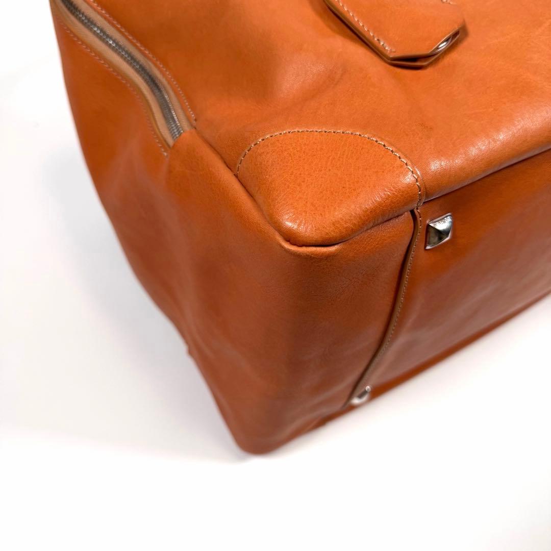 【美品】ゴールデングース　ボストンバッグ　エキパージュ　オールレザー　キャメル