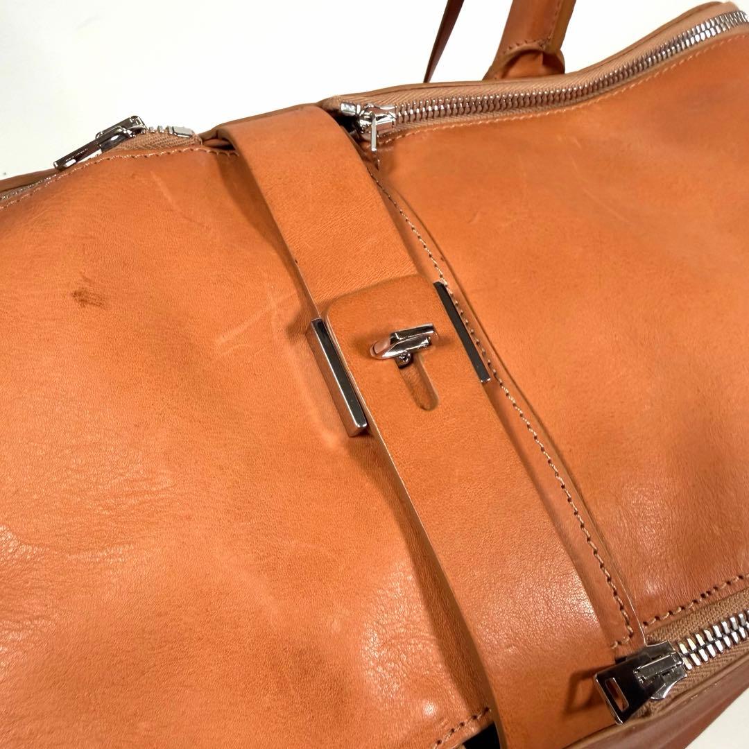 【美品】ゴールデングース　ボストンバッグ　エキパージュ　オールレザー　キャメル