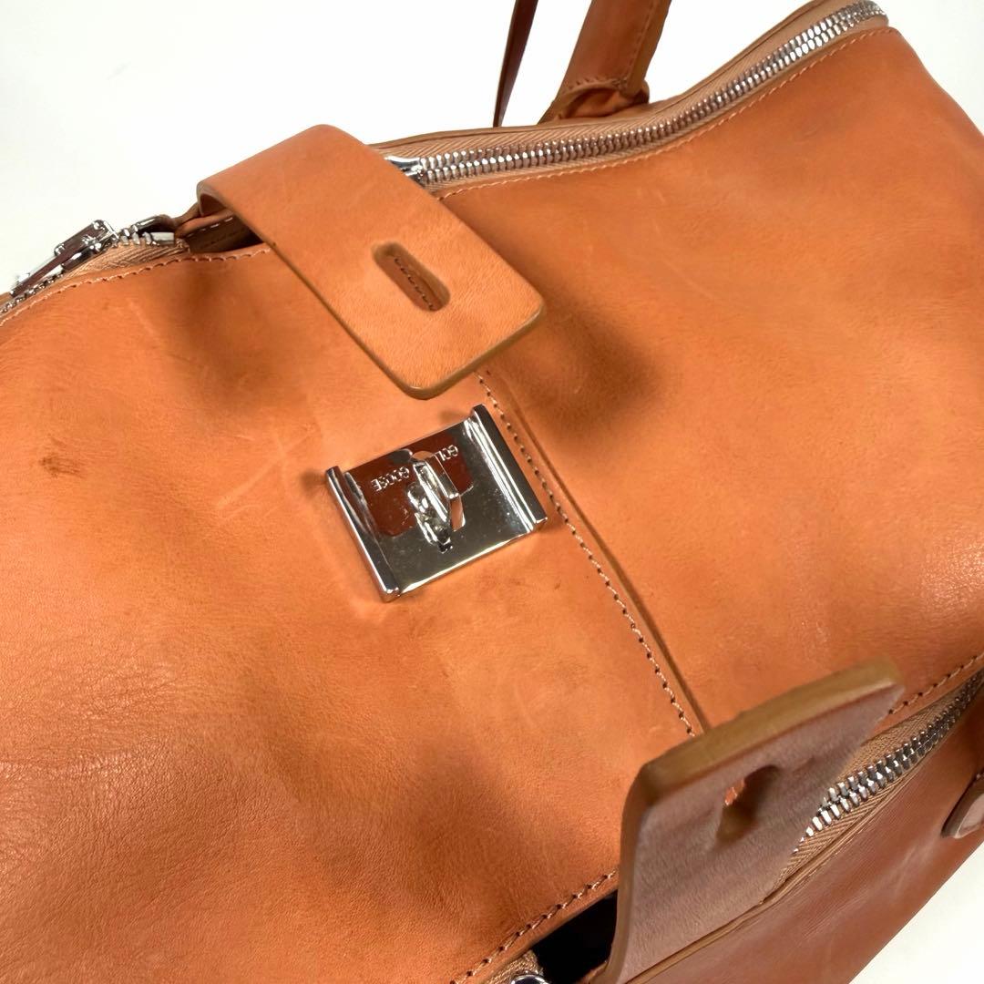 【美品】ゴールデングース　ボストンバッグ　エキパージュ　オールレザー　キャメル