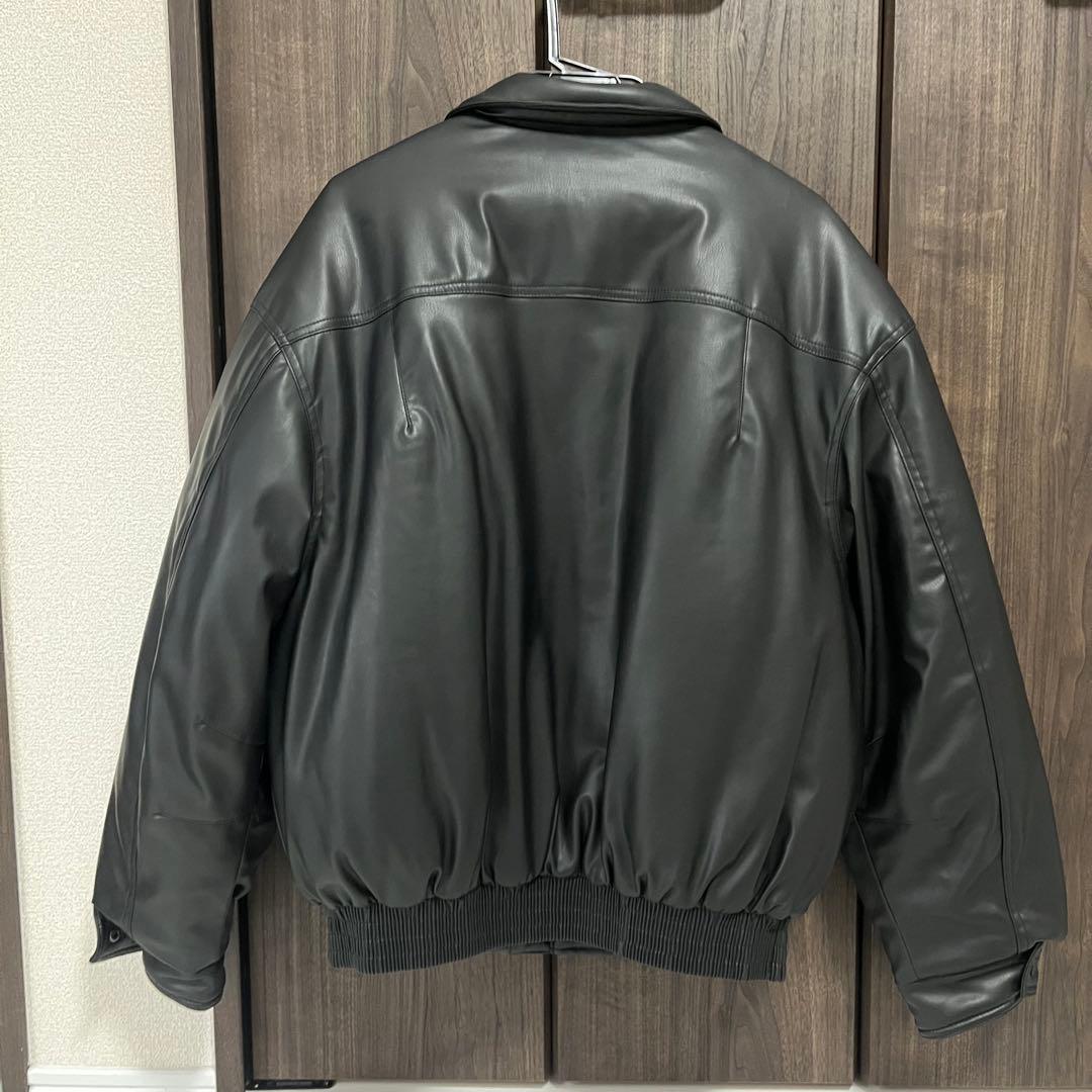 ZARA フェイクレザーボンバージャケット ブラック S