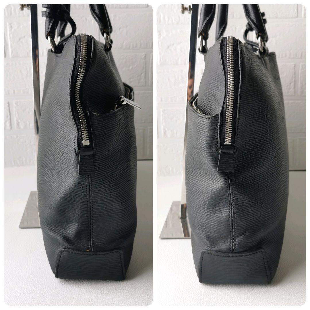 aniary アニアリ ウェーブレザー ビジネスバッグ ブリーフケース 黒