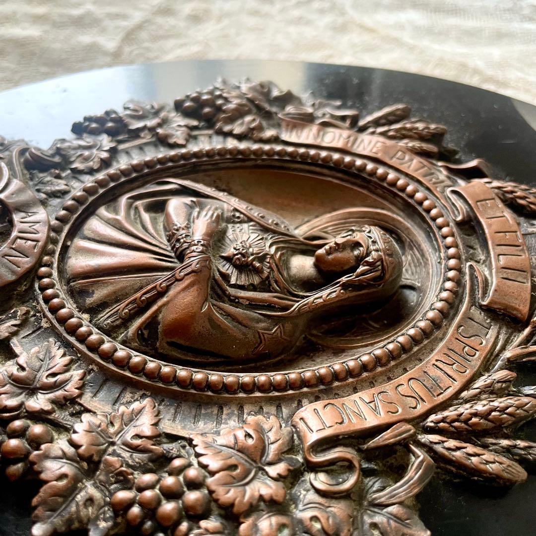 聖母マリア聖水盤　ベネティエ　レリーフ　ナポレオン三世様式フランスアンティーク