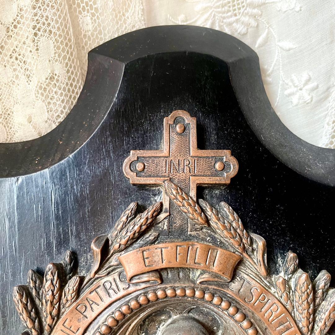 聖母マリア聖水盤　ベネティエ　レリーフ　ナポレオン三世様式フランスアンティーク