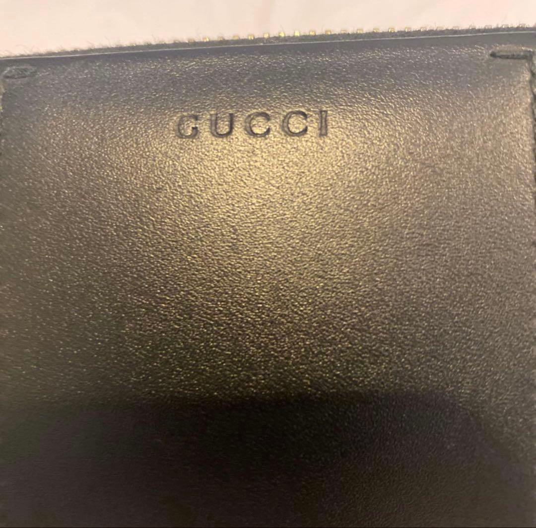 GUCCI 長財布 グレー/黒 キャンバス/レザー