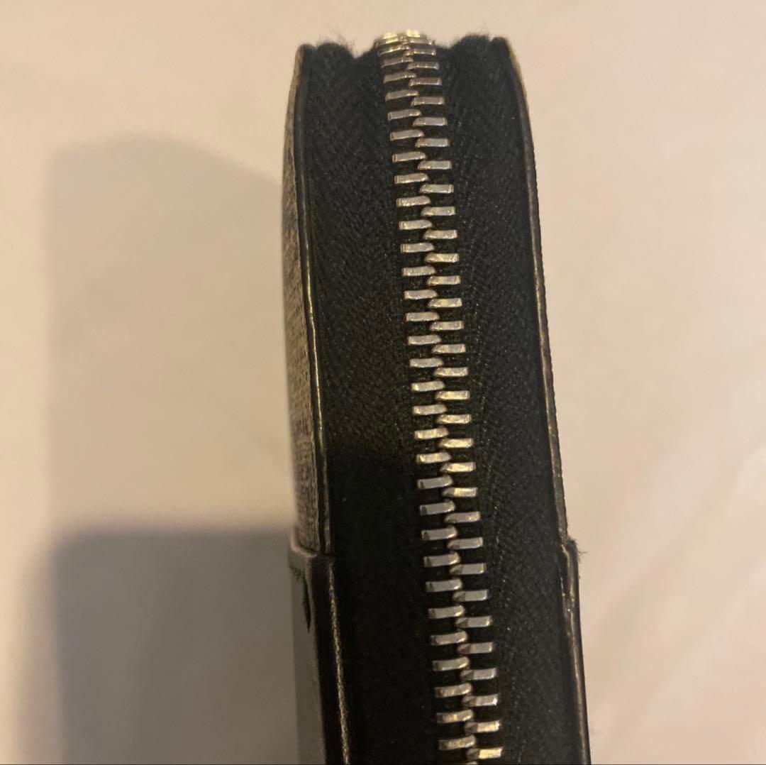 GUCCI 長財布 グレー/黒 キャンバス/レザー