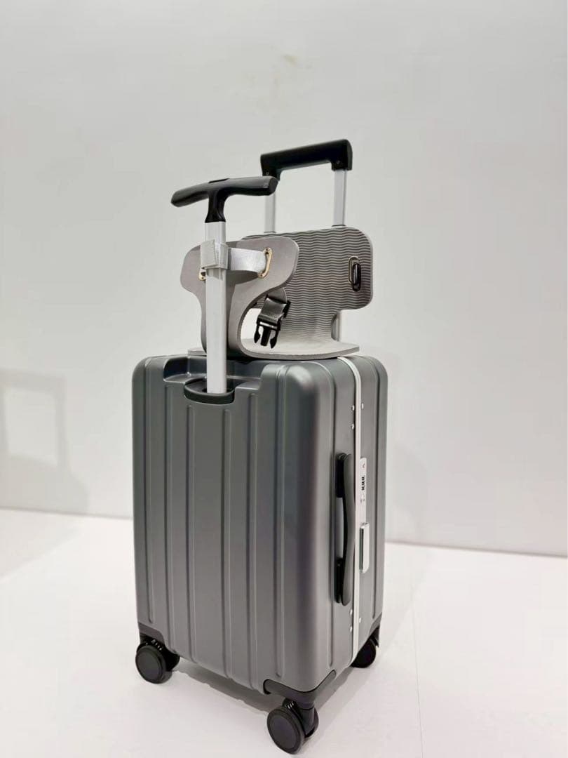 スーツケース 子どもが乗れる キャリーケース 40L 機内持ち込み可 グレー
