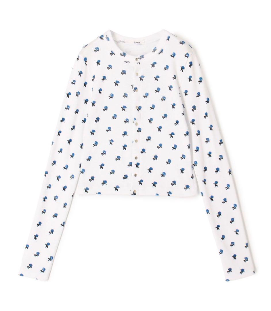 EDITION　コットンモダールフライス フラワープリント カーディガン