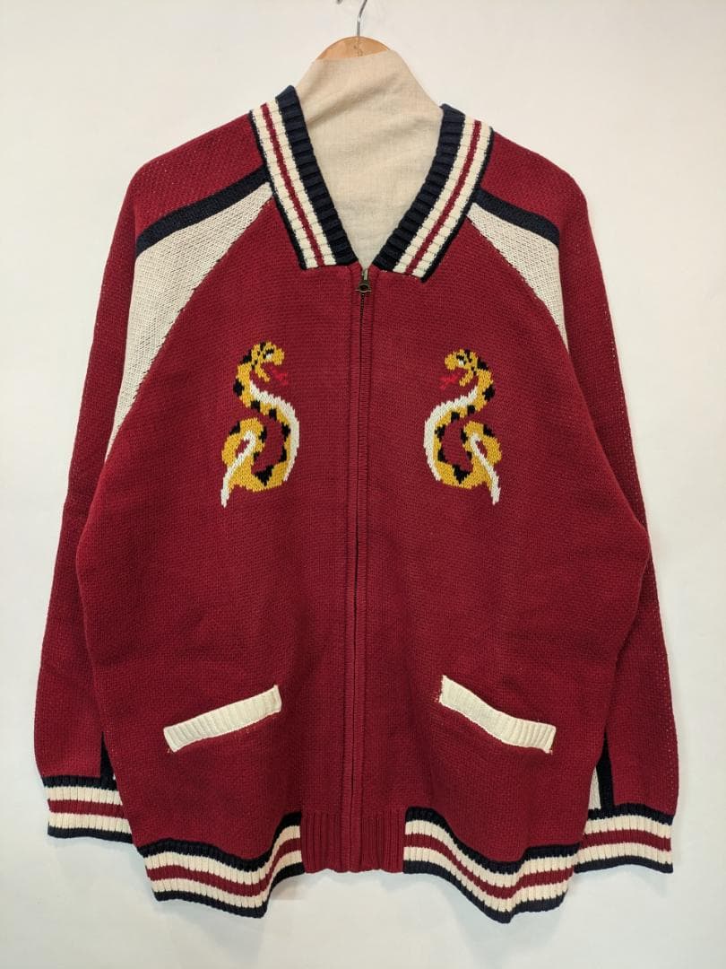 スカジャン風 ニットカーディガン●サイズXL●（商品番号51204）