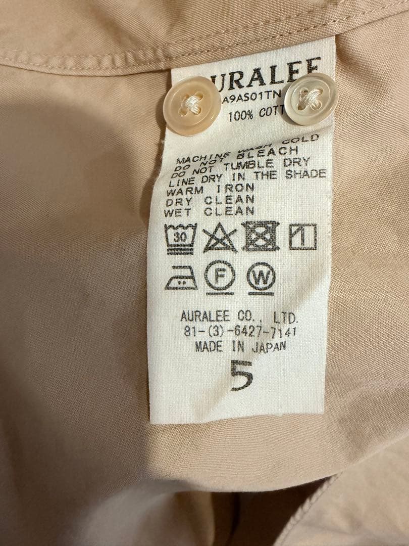 AURALEE オーラリー WASHED FINX TWILL SHIRTS 5