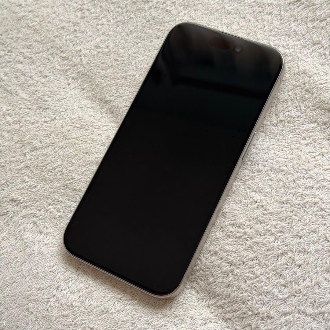 iPhone 15 Pro ナチュラルチタニウム 256G ケース+ストラップ付