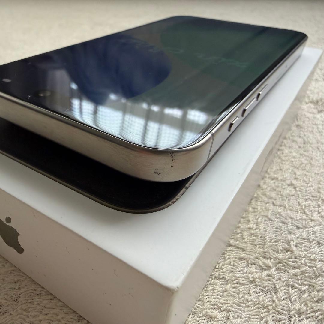 iPhone 15 Pro ナチュラルチタニウム 256G ケース+ストラップ付