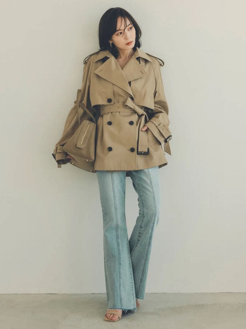 は*る様 anuans センターシームセミフレアデニム