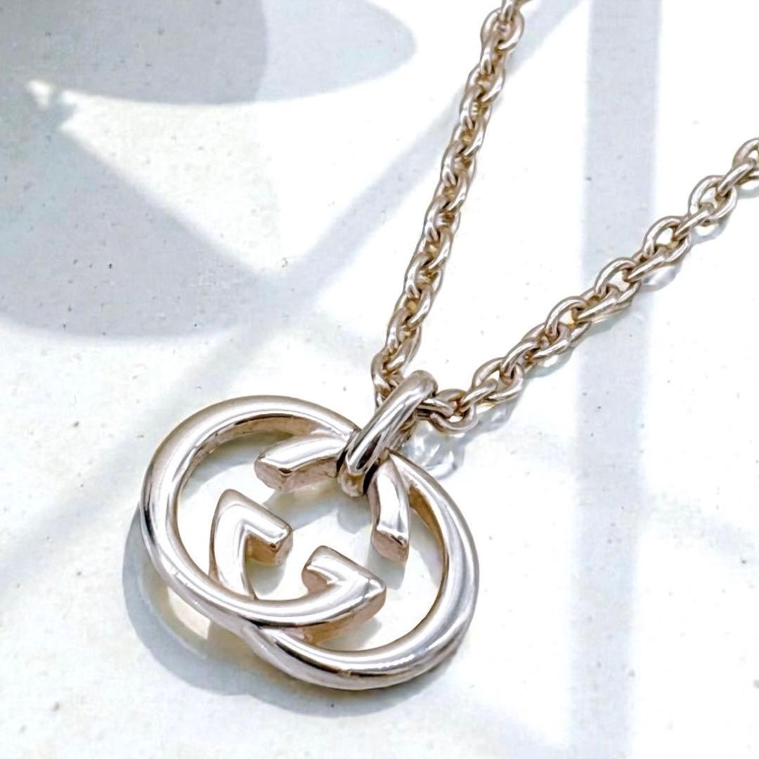 【美品】正規品　グッチ　インターロッキング　シルバーチェーンネックレスAg925