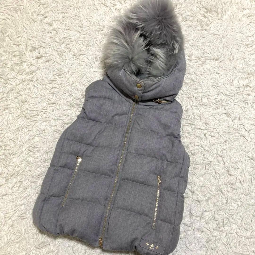 14098タトラス ルセラ ファー ダウンベスト グレー LTA184572 S