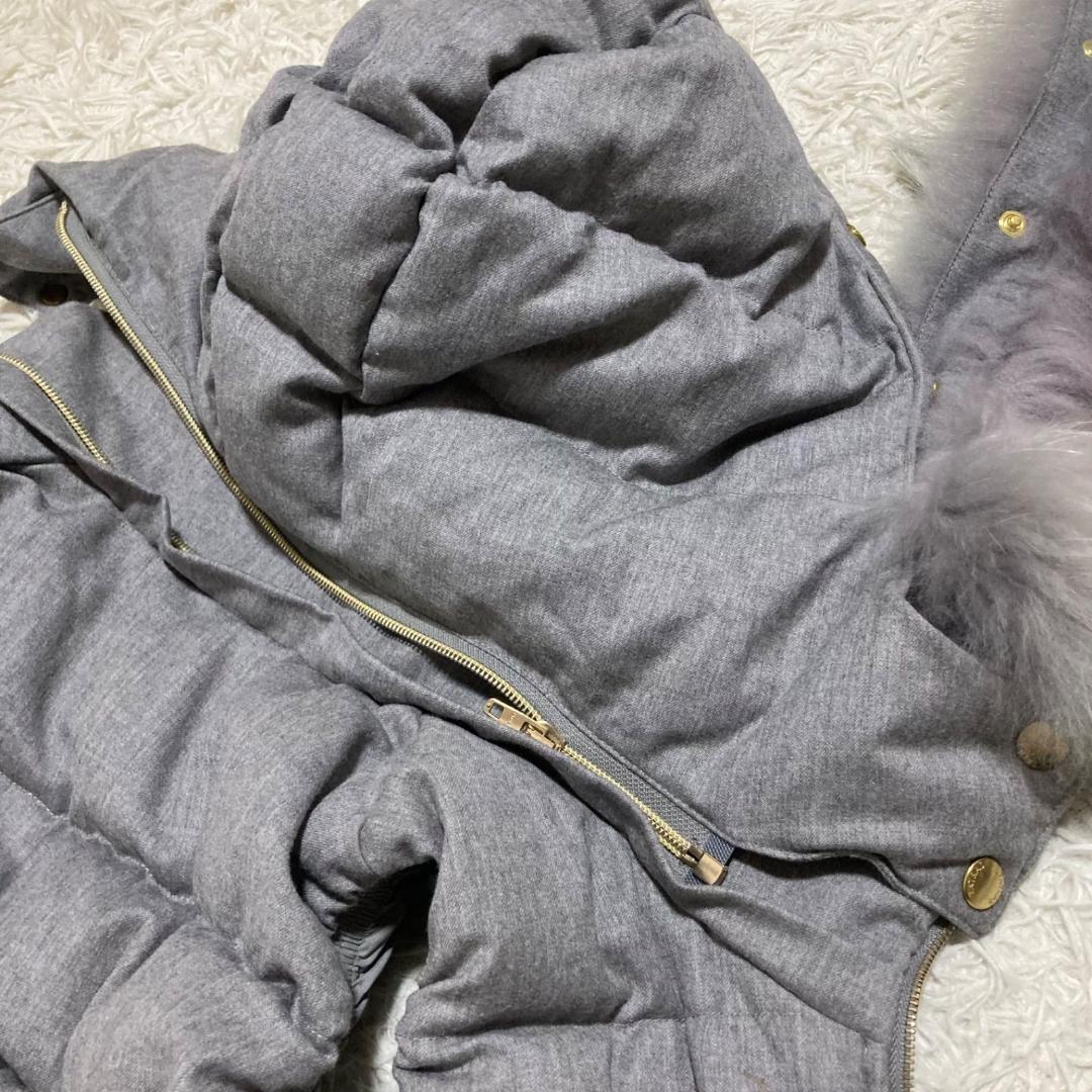 14098タトラス ルセラ ファー ダウンベスト グレー LTA184572 S