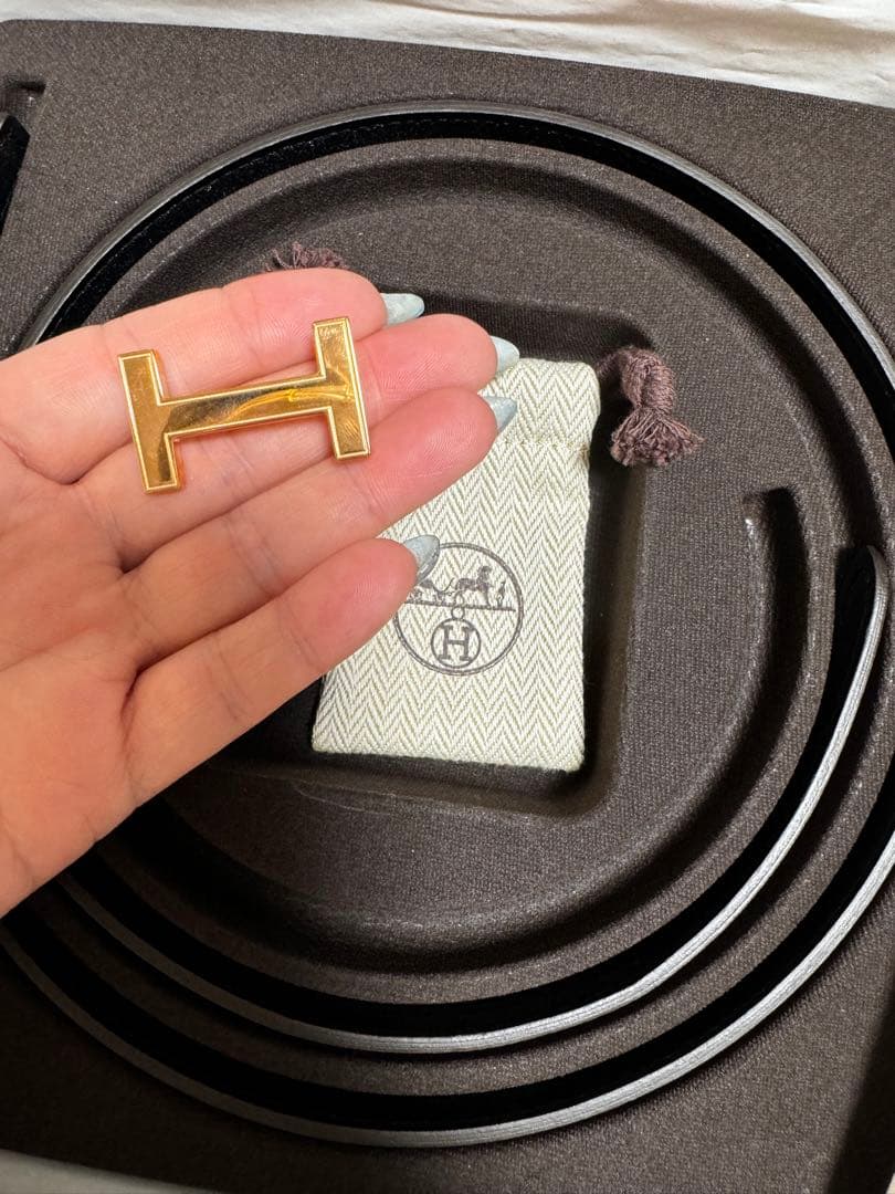 エルメス レザーベルト　Hバックル　箱付き　美品