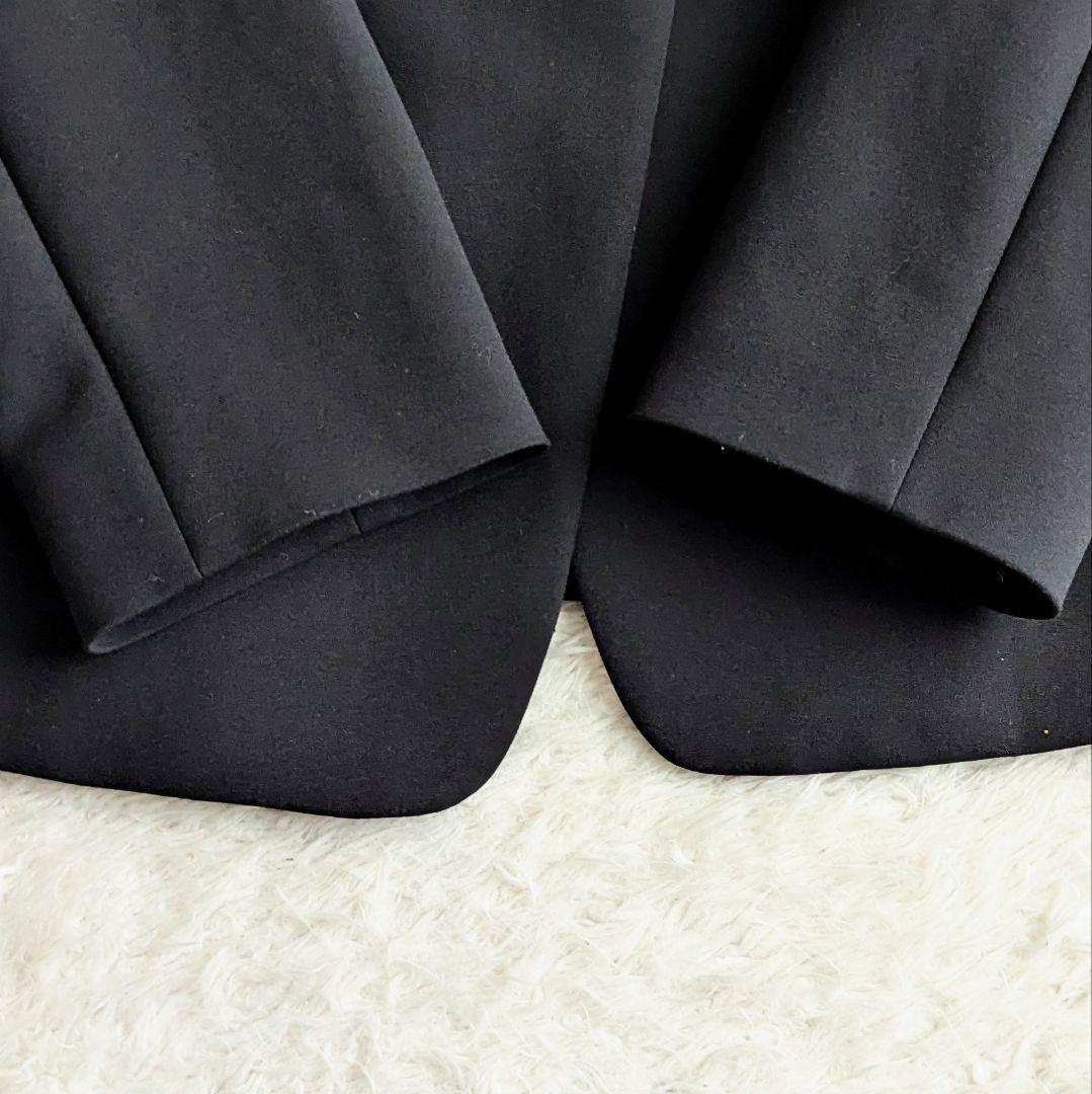 美品◎UNTITLED セットアップ パンツスーツ ノーカラー LL 黒 洗える