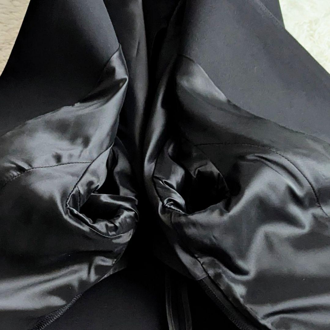 美品◎UNTITLED セットアップ パンツスーツ ノーカラー LL 黒 洗える