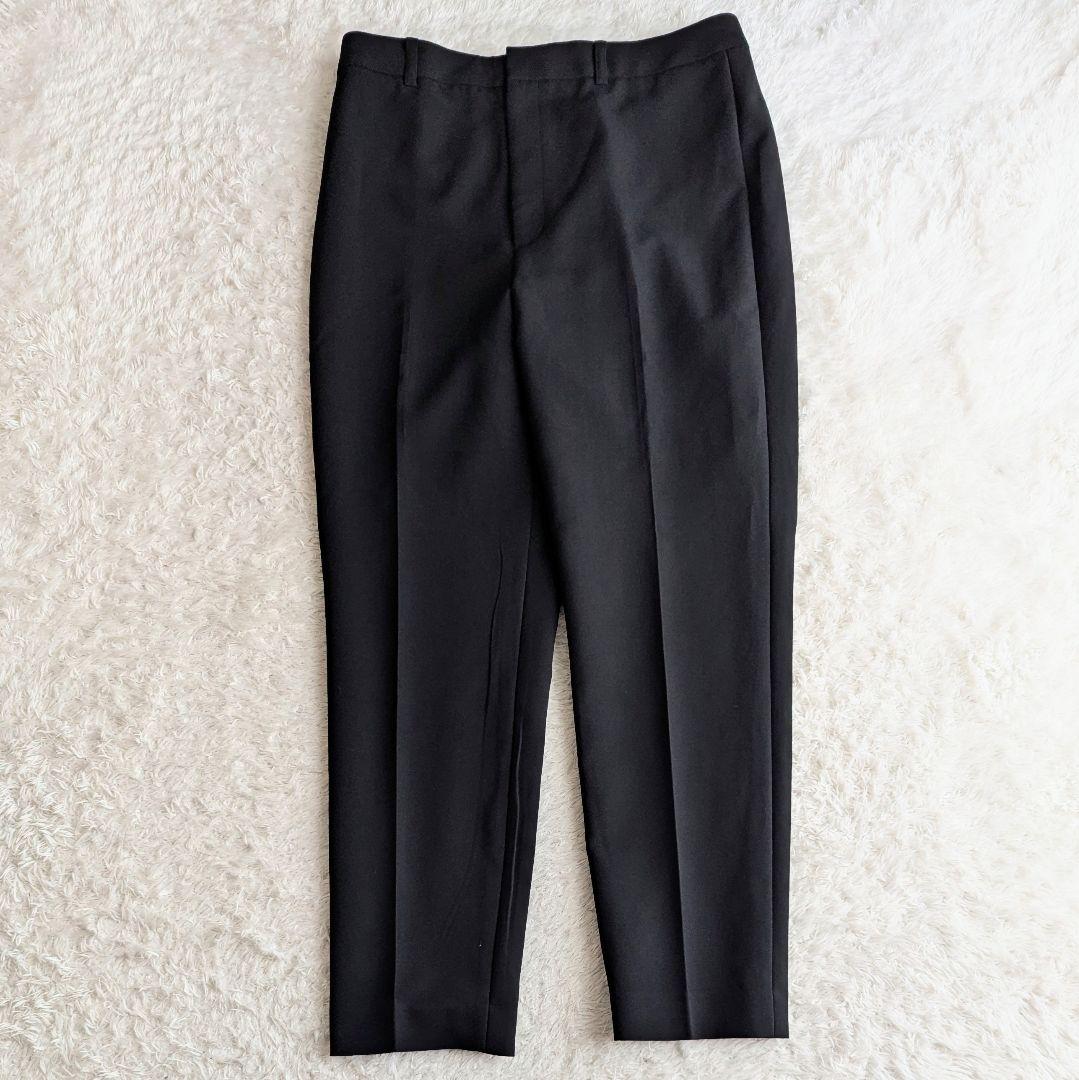 美品◎UNTITLED セットアップ パンツスーツ ノーカラー LL 黒 洗える