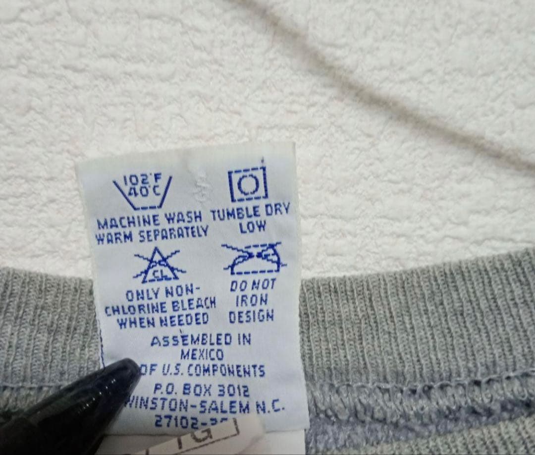 Champion チャンピオン90sリバースウィーブ　グレー　XL 刺繍タグ