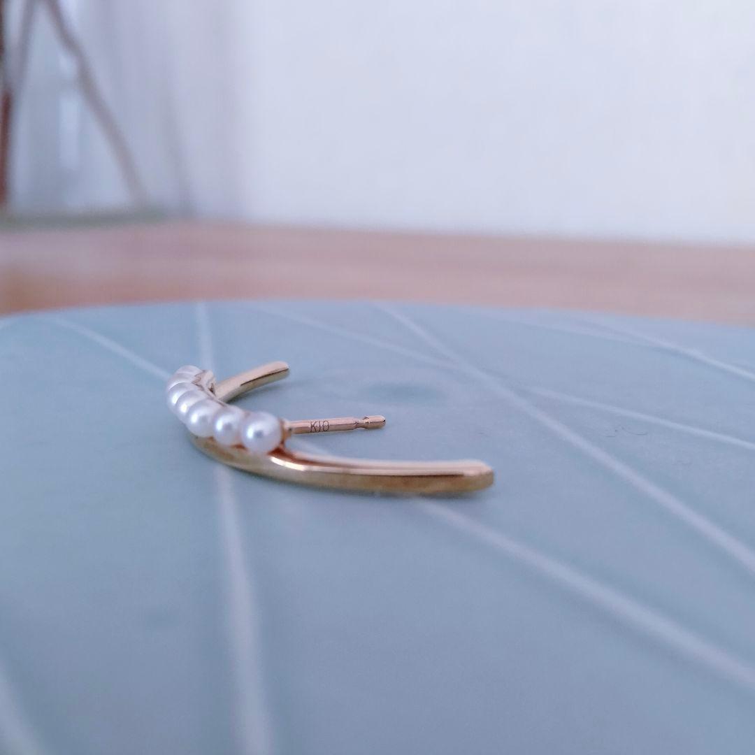 Hirotaka　ピアス K10YG×アイボリー パール　片耳　イヤーカフ風