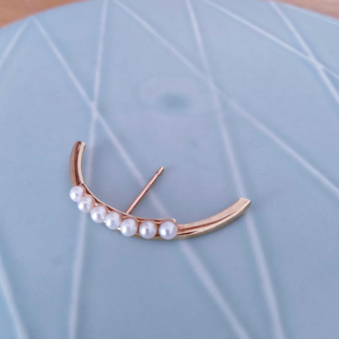 Hirotaka　ピアス K10YG×アイボリー パール　片耳　イヤーカフ風