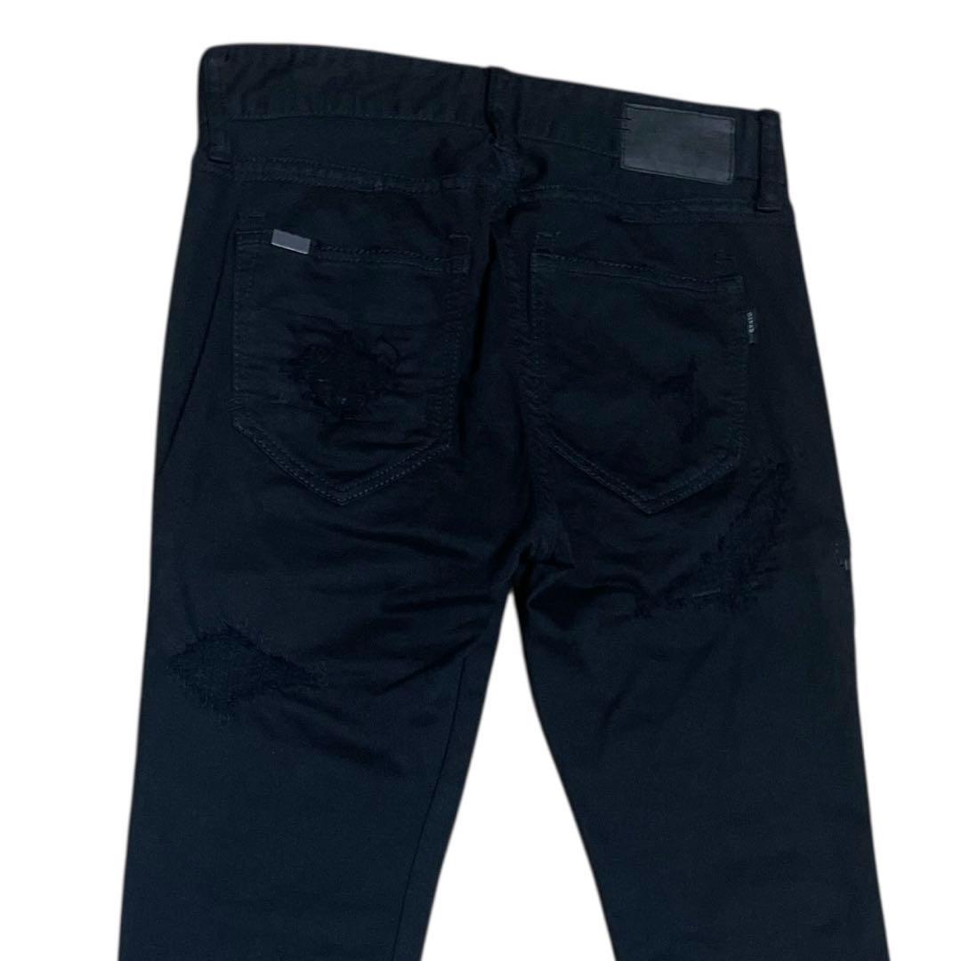 専用品 00s CIVARIZE スタッズ ダメージ ジップ スキニーデニム 黒